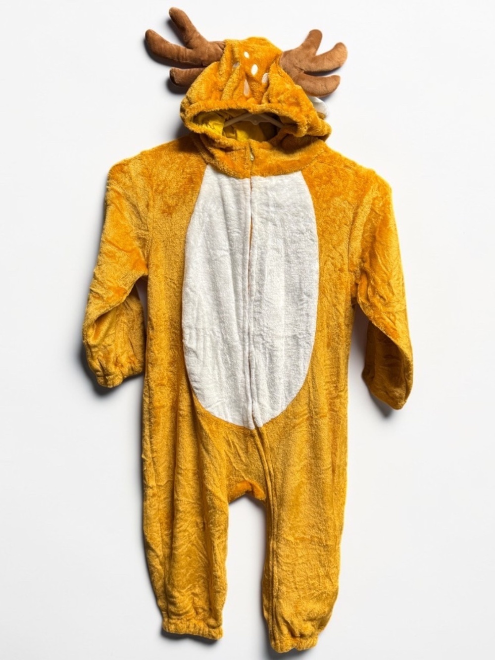 Toddler Reindeer Deer Costume Onesie 4T NWOT Plush Hood Antlers Christmas